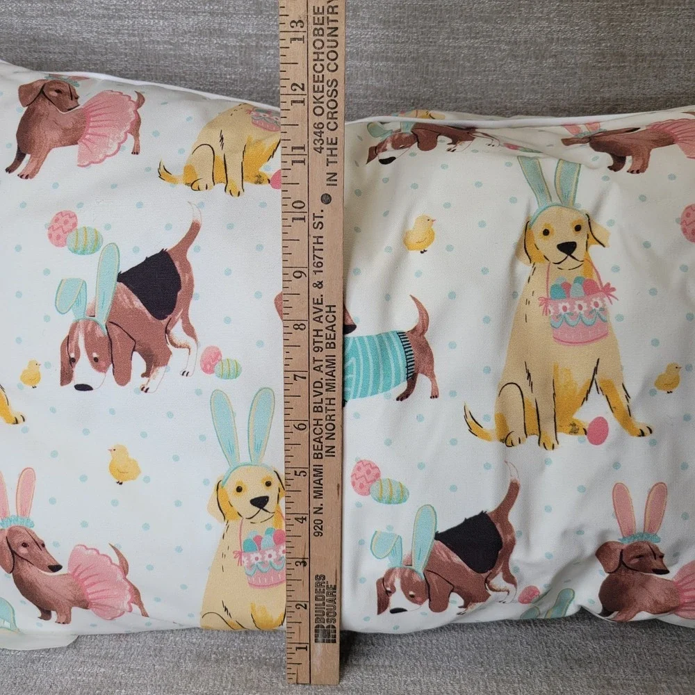House‎ & Garden Spring Easter Dogs Dachshund Golden Basset Hound 12x33 Pillow